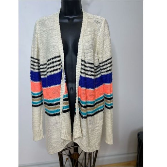 Element Women Pullover Open Front Cable Knit Cardigan Sweater Size L Multicolor - Picture 2 of 4